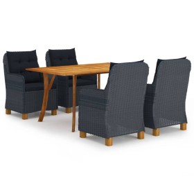 Juego de comedor para jardín de 5 piezas gris oscuro de vidaXL, Conjuntos de jardín - Ref: Foro24-3072173, Precio: 760,55 €, ...