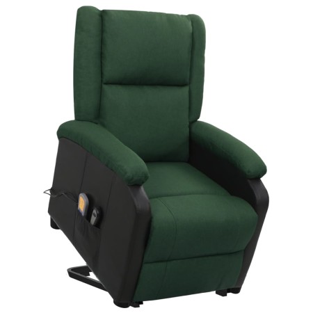 Sillón de masaje elevable tela verde oscuro de vidaXL, Sillones de masaje eléctricos - Ref: Foro24-329519, Precio: 310,10 €, ...