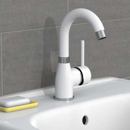 EISL FUTURA chrome white single lever basin mixer by EISL, Faucets - Ref: Foro24-446490, Price: 78,38 €, Discount: %