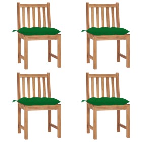 Garden chairs 4 units solid teak wood with cushions by vidaXL, Garden chairs - Ref: Foro24-3073108, Price: 410,27 €, Discount: %