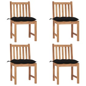 Garden chairs 4 units solid teak wood with cushions by vidaXL, Garden chairs - Ref: Foro24-3073110, Price: 418,25 €, Discount: %