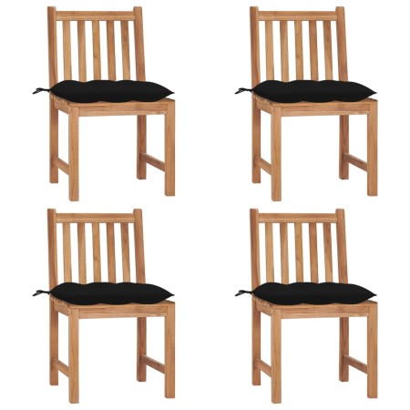 Garden chairs 4 units solid teak wood with cushions by vidaXL, Garden chairs - Ref: Foro24-3073110, Price: 418,25 €, Discount: %