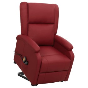 Sillón de masaje elevable cuero sintético rojo tinto de vidaXL, Sillones de masaje eléctricos - Ref: Foro24-329696, Precio: 3...