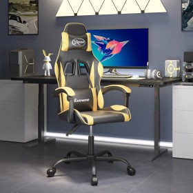 Black and gold synthetic leather gaming chair by vidaXL, Gaming chairs - Ref: Foro24-3143868, Price: 123,99 €, Discount: %