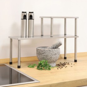 HI Kitchen shelving with 2 shelves silver by HI, Hangers and shelves - Ref: Foro24-445581, Price: 26,08 €, Discount: %