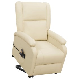 Sillón de masaje elevable cuero sintético crema de vidaXL, Sillones de masaje eléctricos - Ref: Foro24-329693, Precio: 373,04...