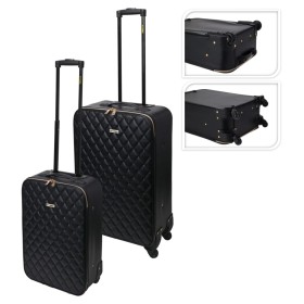 ProWorld 2-piece luggage set black quilt design by ProWorld, Suitcases - Ref: Foro24-445921, Price: 112,87 €, Discount: %