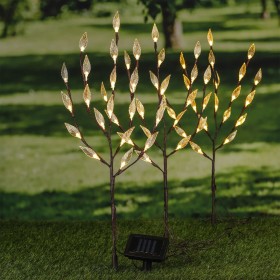 HI Artificial bush with transparent and brown solar LED 50 cm by HI, Outdoor lighting - Ref: Foro24-446182, Price: 24,99 €, D...