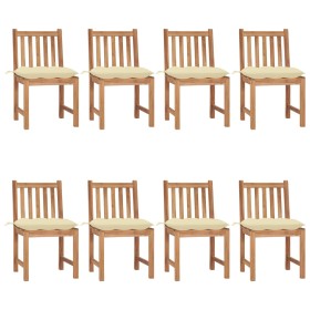 Garden chairs 8 units solid teak wood with cushions by vidaXL, Garden chairs - Ref: Foro24-3073159, Price: 833,50 €, Discount: %