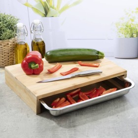 HI Tabla de cortar con bandeja bambú 38x27x7 cm de HI, Tablas de cortar - Ref: Foro24-445584, Precio: 30,99 €, Descuento: %