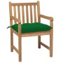 Garden chairs 8 pcs solid teak wood green cushions by vidaXL, Garden chairs - Ref: Foro24-3073078, Price: 1,00 €, Discount: %