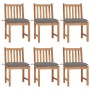 Garden chairs 6 units solid teak wood with cushions by vidaXL, Garden chairs - Ref: Foro24-3073131, Price: 625,45 €, Discount: %