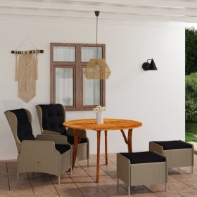 Brown 5-Piece Garden Dining Set by vidaXL, Garden sets - Ref: Foro24-3071844, Price: 1,00 €, Discount: %