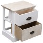 White and natural Paulownia wood nightstand 38x28x45cm by vidaXL, Nightstands - Ref: Foro24-284056, Price: 57,26 €, Discount: %