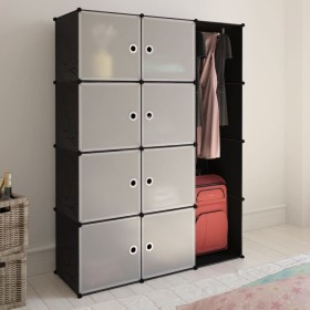 vidaXl Modular Wardrobe 9 Compartments Black and White 37x115x150 cm by vidaXL, Wardrobes - Ref: Foro24-240497, Price: 69,83 ...