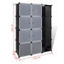 vidaXl Modular Wardrobe 9 Compartments Black and White 37x115x150 cm by vidaXL, Wardrobes - Ref: Foro24-240497, Price: 69,74 ...