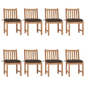 Garden chairs 8 units solid teak wood with cushions by vidaXL, Garden chairs - Ref: Foro24-3073165, Price: 834,37 €, Discount: %