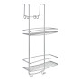 Metaltex Onda 2-height shower shelf with hooks silver by Metaltex, Bathtub trays - Ref: Foro24-443456, Price: 41,44 €, Discou...