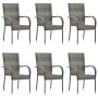 7 Piece Gray Rattan Garden Dining Furniture Set by vidaXL, Garden sets - Ref: Foro24-3072503, Price: 510,50 €, Discount: %