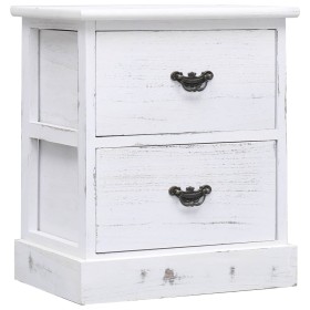 Mesita de noche madera de Paulownia blanco 38x28x45 cm de vidaXL, Mesitas de noche - Ref: Foro24-284060, Precio: 54,69 €, Des...