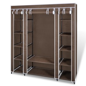 Cloth wardrobe with compartments and brown rods 45x150x176cm by vidaXL, Wardrobes - Ref: Foro24-240496, Price: 78,08 €, Disco...