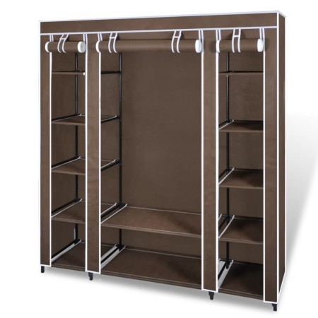 Cloth wardrobe with compartments and brown rods 45x150x176cm by vidaXL, Wardrobes - Ref: Foro24-240496, Price: 64,77 €, Disco...