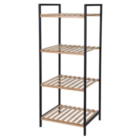 Bathroom Solutions Storage shelf with 4 bamboo steel shelves by Bathroom Solutions, Hangers and shelves - Ref: Foro24-442462,...