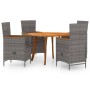 Juego de comedor para jardín 5 piezas gris de vidaXL, Conjuntos de jardín - Ref: Foro24-3071819, Precio: 738,32 €, Descuento: %