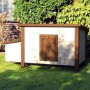 @Pet White and brown wooden outdoor chicken coop 136x74.5x75 cm by @Pet, Cages and habitats for small animals - Ref: Foro24-4...