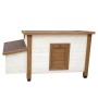 @Pet White and brown wooden outdoor chicken coop 136x74.5x75 cm by @Pet, Cages and habitats for small animals - Ref: Foro24-4...