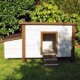 @Pet White and brown wooden outdoor chicken coop 136x74.5x75 cm by @Pet, Cages and habitats for small animals - Ref: Foro24-4...