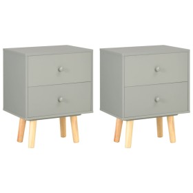 Bedside tables 2 units solid pine wood gray 40x30x50 cm by vidaXL, Nightstands - Ref: Foro24-285227, Price: 91,98 €, Discount: %