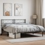 Estructura de cama con cabecero metal negro 120x200 cm de vidaXL, Camas y somieres - Ref: Foro24-372275, Precio: 87,01 €, Des...