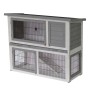 @Pet Outdoo Conejera exterior Benji madera gris y blanco 115x48x92 cm de @Pet, Jaulas y habitáculos para animales pequeños - ...