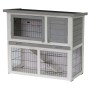 @Pet Outdoo Conejera exterior Benji madera gris y blanco 115x48x92 cm de @Pet, Jaulas y habitáculos para animales pequeños - ...