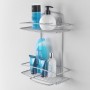 Metaltex 2-tier shower shelf Onda silver by Metaltex, Bathtub trays - Ref: Foro24-443452, Price: 27,67 €, Discount: %