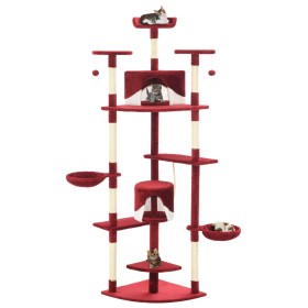 Kratzbaum für Katzen mit rotem und weißem Sisalpfosten 203 cm von vidaXL, Katzenmöbel - Ref: Foro24-170531, Preis: 120,96 €, ...