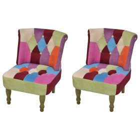 French style armchairs 2 units fabric patchwork Patchwork by vidaXL, Armchairs - Ref: Foro24-240810, Price: 240,99 €, Discoun...