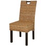 Esszimmerstühle 2 Einheiten aus Kubu-Rattan und Mangoholz von vidaXL, Essstühle - Ref: Foro24-243638, Preis: 247,11 €, Rabatt: %