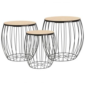 Coffee tables 3 pieces poplar plywood and iron by vidaXL, Coffee table - Ref: Foro24-246838, Price: 76,99 €, Discount: %