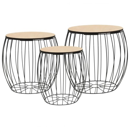 Coffee tables 3 pieces poplar plywood and iron by vidaXL, Coffee table - Ref: Foro24-246838, Price: 77,63 €, Discount: %