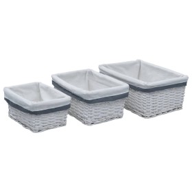 Set von 3 stapelbaren Weidenkörben Natur von vidaXL, Aufbewahrungskörbe - Ref: Foro24-286976, Preis: 33,99 €, Rabatt: %