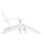 Silla de jardín con otomana madera blanca de vidaXL, Sillas de jardín - Ref: Foro24-40859, Precio: 84,11 €, Descuento: %