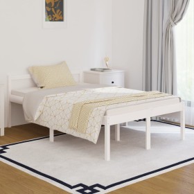 Cama para personas mayores madera maciza pino blanca 120x190 cm de vidaXL, Camas y somieres - Ref: Foro24-810585, Precio: 125...