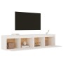 Wandschrank 2 Stk. aus massivem weißem Kiefernholz 80x30x35 cm von vidaXL, Regale und Regale - Ref: Foro24-813458, Preis: 100...