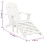 Silla de jardín con otomana madera blanca de vidaXL, Sillas de jardín - Ref: Foro24-40859, Precio: 84,11 €, Descuento: %