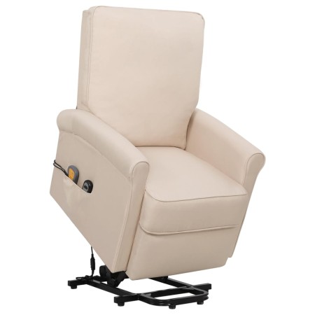 Liftable cream fabric massage chair by vidaXL, Electric massage chairs - Ref: Foro24-329738, Price: 378,99 €, Discount: %