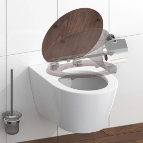 SCHÜTTE WC-Sitz mit Absenkautomatik, DUNKELHOLZ, MDF von SCHÜTTE, Toiletten- und Bidetsitze - Ref: Foro24-446572, Preis: 74,9...