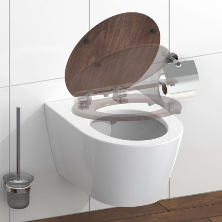 SCHÜTTE WC-Sitz mit Absenkautomatik, DUNKELHOLZ, MDF von SCHÜTTE, Toiletten- und Bidetsitze - Ref: Foro24-446572, Preis: 72,6...