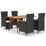 Juego de comedor para jardín 5 piezas negro de vidaXL, Conjuntos de jardín - Ref: Foro24-3072143, Precio: 676,11 €, Descuento: %